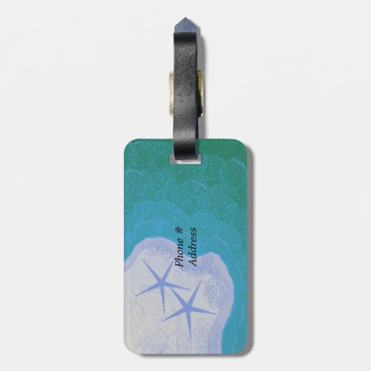 Starfish und Ozean Gepäckanhänger (Rückseite vertikal)