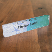 Starfish und Ozean Namensplakette (Seite)