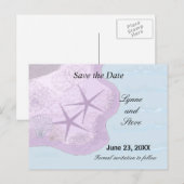 Starfish und Ozean Save the Date Ankündigungspostkarte (Vorne/Hinten)