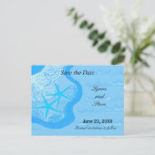 Starfish und Ozean Save the Date Ankündigungspostkarte (Stehend Vorderseite)