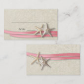 Starfish und Platzkarte Ribbon rosa (Vorne/Hinten)