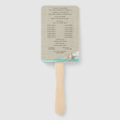 Starfish und Ribbon Aqua Wedding Program Fan Fächer (Rückseite)