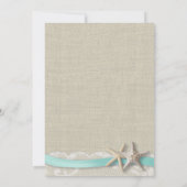 Starfish und Ribbon Beach Aqua Einladung (Rückseite)