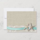 Starfish und Ribbon Beach Aqua UAWG RSVP Karte (Rückseite)