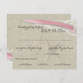 Starfish und Ribbon Beach Pink UAWG RSVP Karte (Vorne/Hinten)