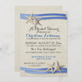 Starfish und Ribbon-Brautparty Einladung (Vorne/Hinten)