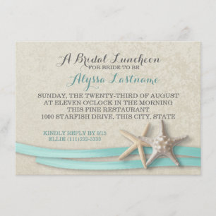 Starfish und Ribbon Bridal Luncheon Einladung
