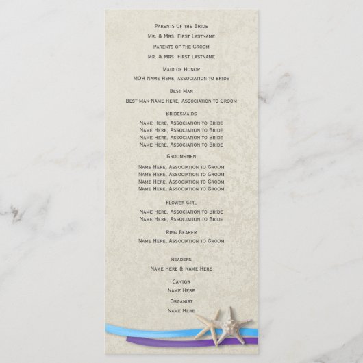 Starfish und Ribbon D Lila und blau Programm (Rückseite)