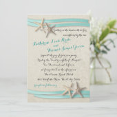 Starfish und Ribbon Einladung (Stehend Vorderseite)