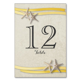 Starfish und Ribbon-Gelbe Tischnummer