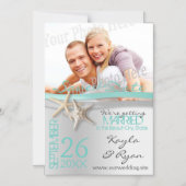 Starfish und Ribbon Save the Date Magneteinladung (Vorderseite)
