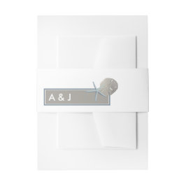 Starfish und Sand Dollar - Hochzeit am Strand Einladungsbanderole