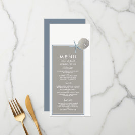 Starfish und Sand Dollar - Hochzeit am Strand Menükarte