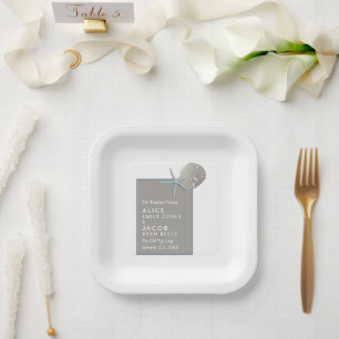 Starfish und Sand Dollar - Hochzeit am Strand Pappteller