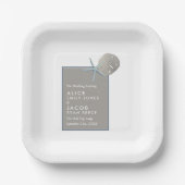 Starfish und Sand Dollar - Hochzeit am Strand Pappteller (Vorderseite)