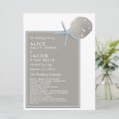 Starfish und Sand Dollar - Hochzeit am Strand Programm (Stehend Vorderseite)