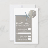 Starfish und Sand Dollar - Hochzeit am Strand RSVP Karte (Vorderseite)