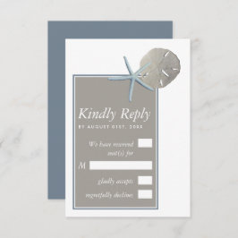 Starfish und Sand Dollar - Hochzeit am Strand RSVP Karte