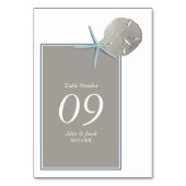 Starfish und Sand Dollar - Hochzeit am Strand Tischnummer (Rückseite)
