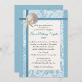 Starfish und Sand Dollar Ocean Bat Mitzvah Einladung (Vorne/Hinten)