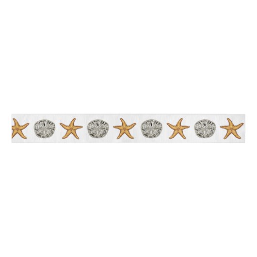 Starfish und Sand Dollar Ripsband (Vorderseite)