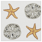 Starfish und Sand Dollar Stoff (Nahaufnahme)
