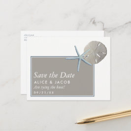 Starfish und Sand Dollar - Strand Save the Date Ankündigungspostkarte