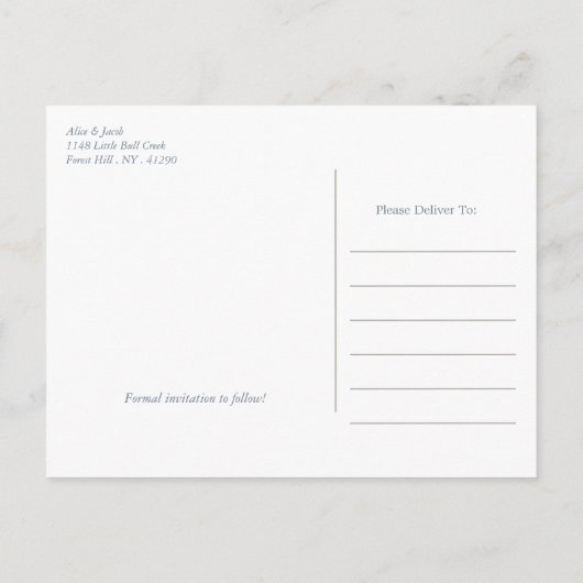 Starfish und Sand Dollar - Strand Save the Date Ankündigungspostkarte (Rückseite)