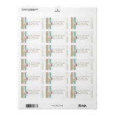 Starfish und Sand Dollar über Lace Aqua Aquamarin Adressaufkleber (Vorne)