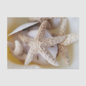 Starfish und Sand Dollars Cremeweiße Küste Seidenpapier (Vorderseite)
