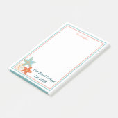 Starfish und Sea Muschel Post-it Klebezettel (angewinkelt)