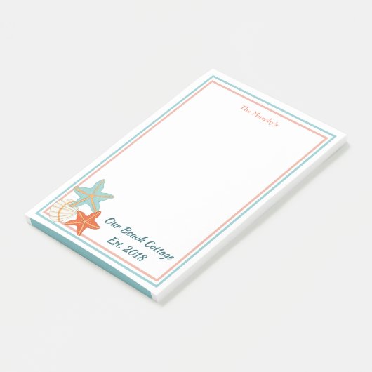 Starfish und Sea Muschel Post-it Klebezettel (angewinkelt)