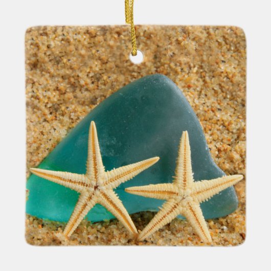 Starfish und Seaglass Keramikornament (Vorderseite)