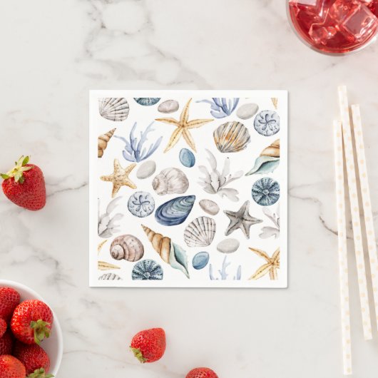 Starfish und Seashell-Muster Serviette (Beispiel)