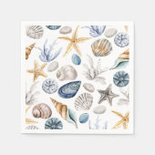Starfish und Seashell-Muster Serviette (Vorderseite)
