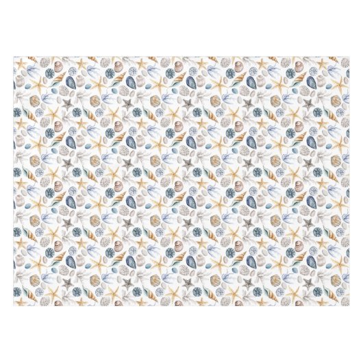Starfish und Seashell-Muster Tischdecke (Vorderseite (Horizontal))
