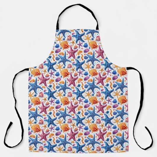 Starfish und Seashell Nautical Summer Beach Schürz Schürze (Vorderseite)