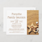 Starfish und Seashells Beach Family Wiedersehen Einladungspostkarte (Vorne/Hinten)
