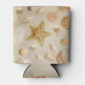 Starfish und Seashells Beach Foto Dosenkühler (Vorderseite)
