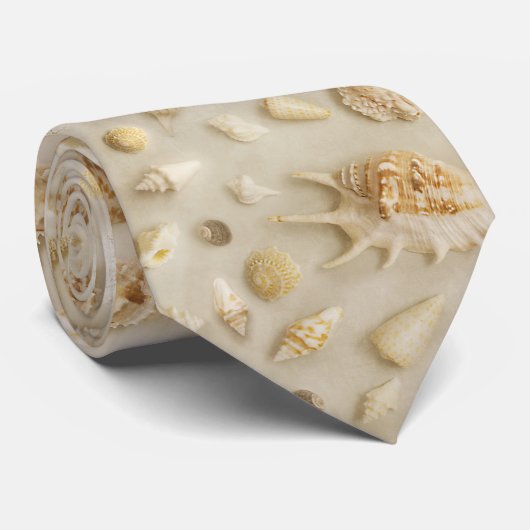 Starfish und Seashells Beach Foto Krawatte (Gerollt)
