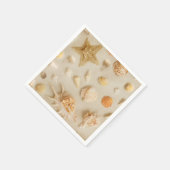 Starfish und Seashells Beach Foto Serviette (Ecke)