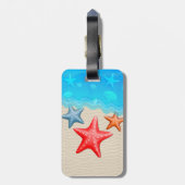 Starfish und Seashells Gepäckanhänger (Rückseite vertikal)
