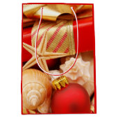 Starfish-und SeeMuschel-Weihnachten am Strand Mittlere Geschenktüte (Vorderseite)