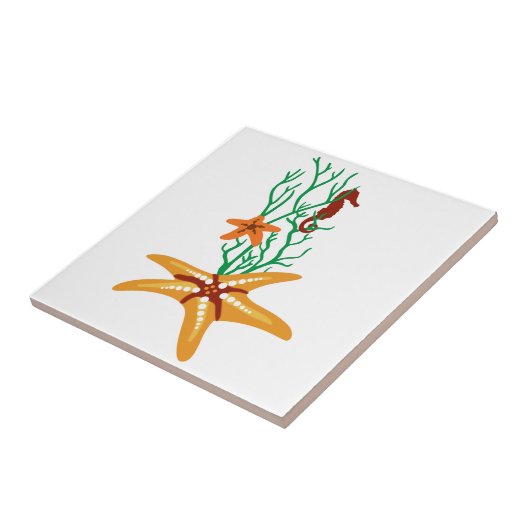 Starfish und Seepferd Fliese (Seite)