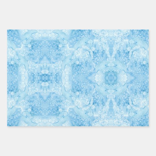 Starfish und Seepferde Blauer Ozean Sandfarbe Geschenkpapier Set (Vorderseite 2)