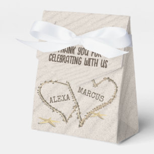 Starfish und Strandherzen mit Namen Geschenkschachtel