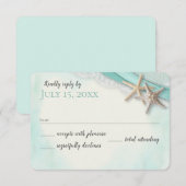 Starfish und Vintage Beach Response Card RSVP Karte (Vorne/Hinten)