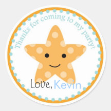 Starfish under Sea Birthday Sticker