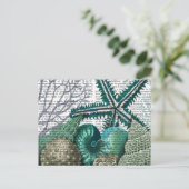 Starfish unter dem Meer Postkarte (Stehend Vorderseite)