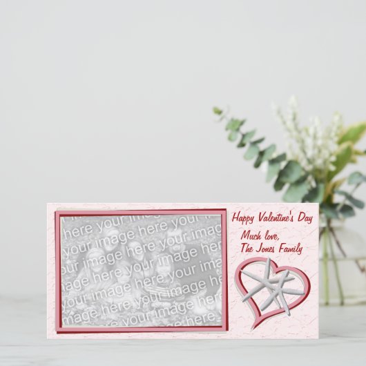 Starfish Valentinstag Fotokarte Feiertagskarte (Stehend Vorderseite)
